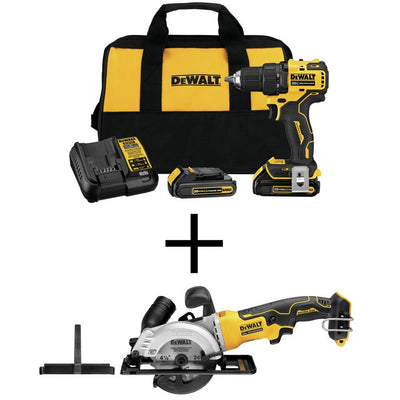ATOMIC 20-Volt MAX Li-Ion Brushless Cordless 1/2 in. Drill Driver Kit w/Bonus Cordless 4-1/2 in. Circular Saw(Tool-Only) - Super Arbor
