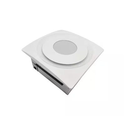 Slim Fit 120 CFM Bathroom Exhaust Fan with LED Light Ceiling or Wall Mount, White