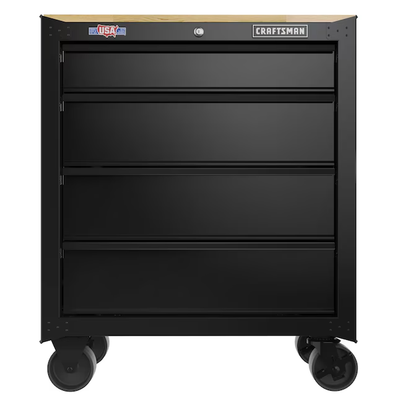 CRAFTSMAN 26.2-in L x 32.5-in H 4-Drawers Rolling Black Wood Work Bench