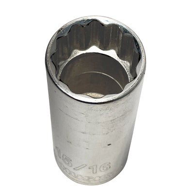 Husky 1/2 in. Drive 15/16 in. 12-Point SAE Deep Socket