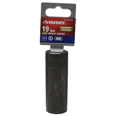 Husky 1/2 in. Drive 19 mm 6-Point Deep Impact Socket