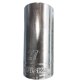 Husky 1/2 in. Drive 27 mm 12-Point Metric Deep Socket