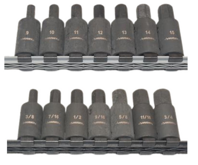 Husky 1/2 in. Drive Hex Bit SAE/MM Impact Set (14-Piece)