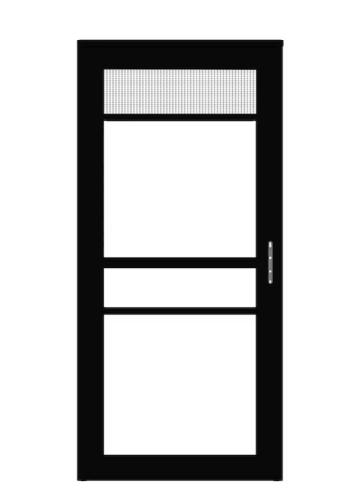 LARSON Platinum 36-in x 81-in Obsidian (Black) Full-view Retractable Screen Aluminum Storm Door Right-Hand Outswing