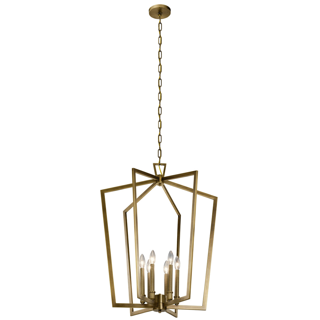 Kichler Abbotswell 6-Light Natural Brass Traditional Lantern Large