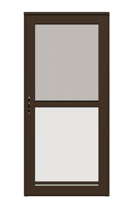 LARSON Platinum 36-in x 81-in Woodland Full-view Retractable Screen Aluminum Storm Door Left-Hand Outswing