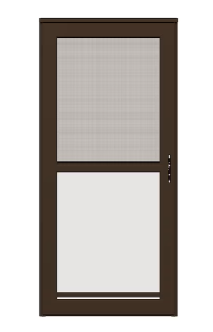 LARSON Platinum 36-in x 81-in Woodland Full-view Retractable Screen Aluminum Storm Door Right-Hand Outswing