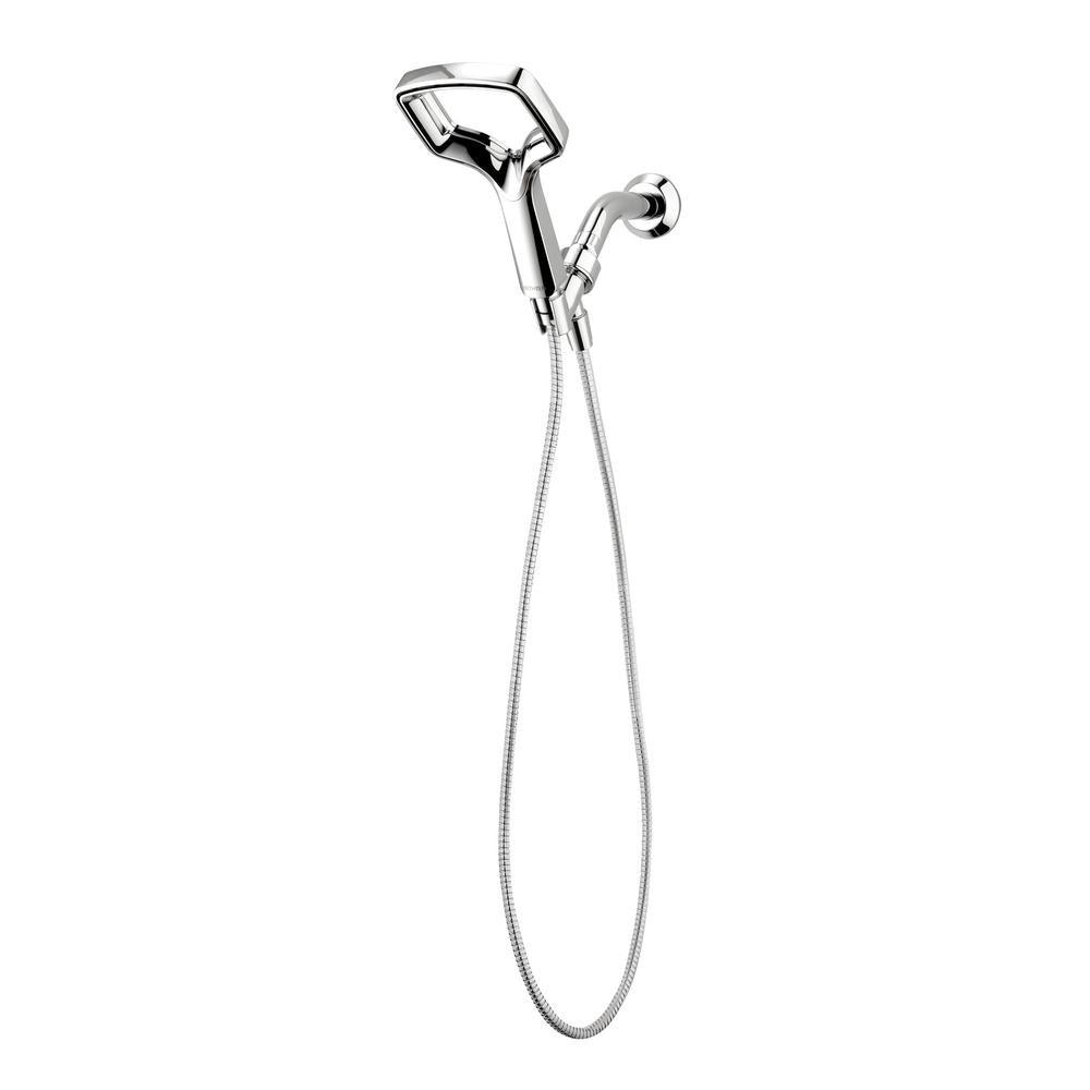 Rua 1-Spray 6 in. Single Wall Mount Handheld Shower Head in Chrome - Super Arbor