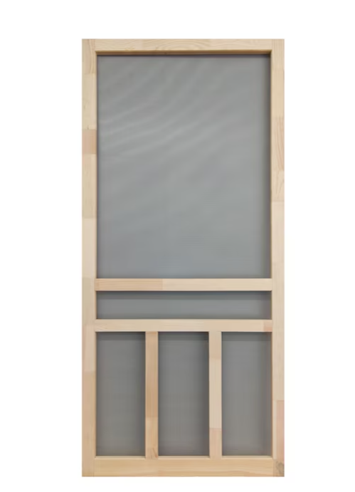 Screen Tight Finger Joint Wood Hinged Screen Door