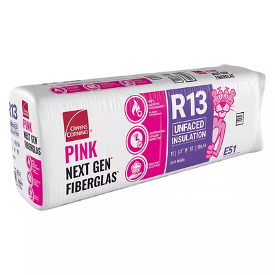 Owens Corning R-13 Unfaced Fiberglass Insulation Batts 3.5 in. x 15 in. x 93 in. (5 Bags)