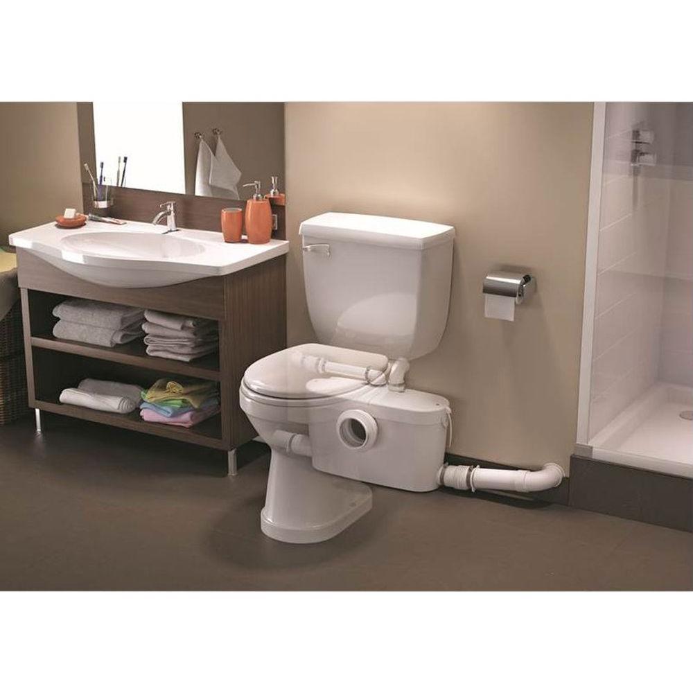 SaniAccess3 2-Piece 1.280 GPF Single Flush Round Toilet with .5 HP Macerating Pump in White - Super Arbor
