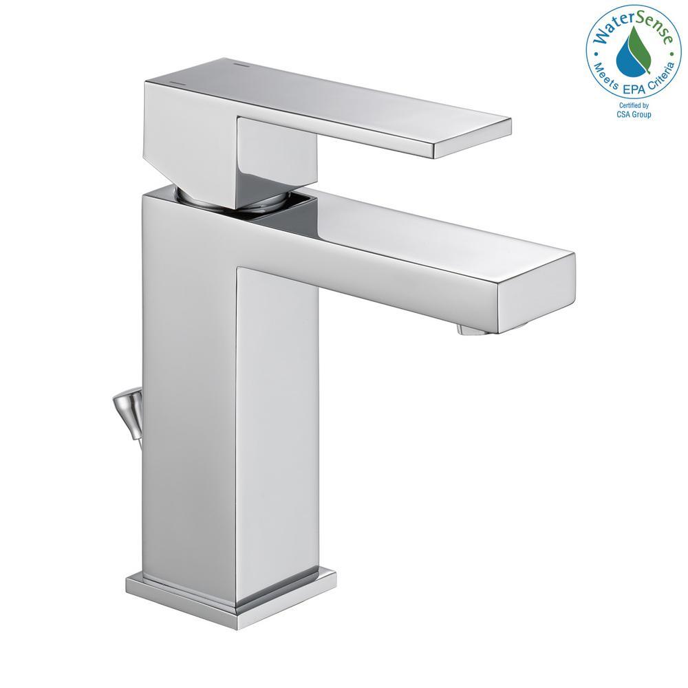 Modern Single Hole Single-Handle Bathroom Faucet in Chrome - Super Arbor