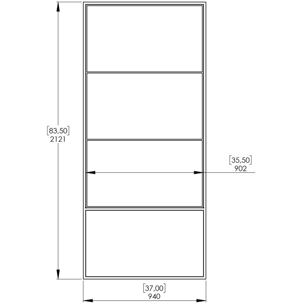 37in.x84in.x3 in.Concorde Epoxy Coated Steel Frame w/Frosted Tempered Glass Barn Door Interior Sliding Door Hardware Kit - Super Arbor