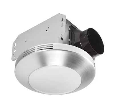 80 CFM Light & Fit Ceiling Mount Bathroom Exhaust Fan with LED Light and Brushed Nickel Finish