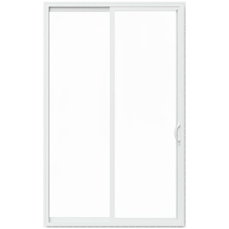 JELD-WEN 96-in x 80-in 4-9/16-in Low-e White Vinyl Sliding Left-Hand Sliding Double Patio Door Screen Included