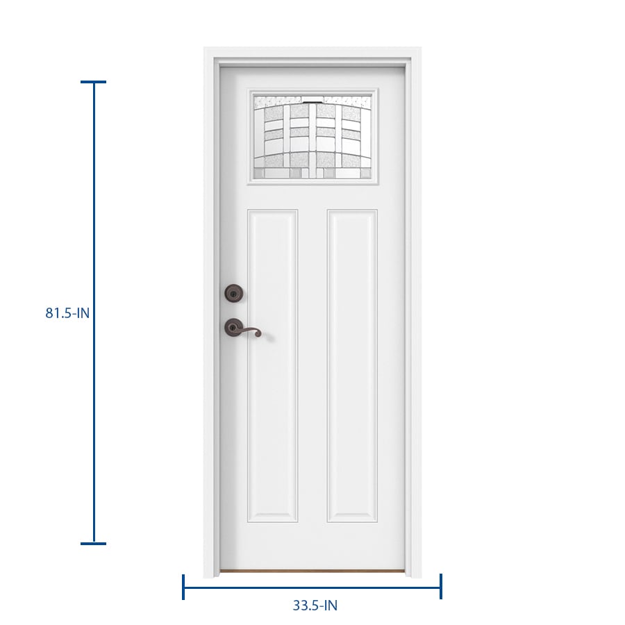 Therma-Tru Benchmark Doors Emerson 32-in x 80-in Fiberglass Craftsman Right-Hand Inswing Ready-to-Paint Unfinished Prehung Single Front Door with Brickmould