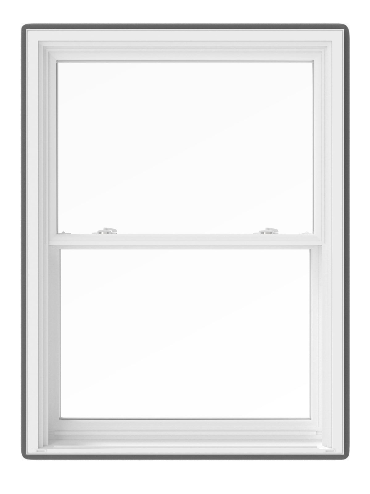 Pella 150 Series Replacement 29-1/2-in x 69-1/2-in White Vinyl Low‑E Argon Double Hung Window, Full Screen Included