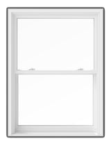 Pella 150 Series Replacement 29-1/2-in x 69-1/2-in White Vinyl Low‑E Argon Double Hung Window, Full Screen Included