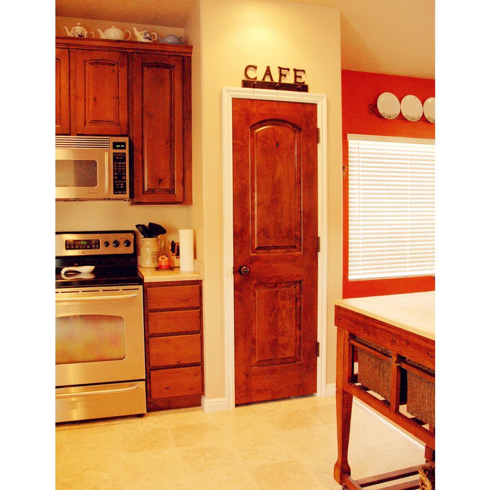 30 in. x 80 in. Rustic Knotty Alder 2-Panel Top Rail Arch Solid Core Wood Stainable Interior Door Slab - Super Arbor