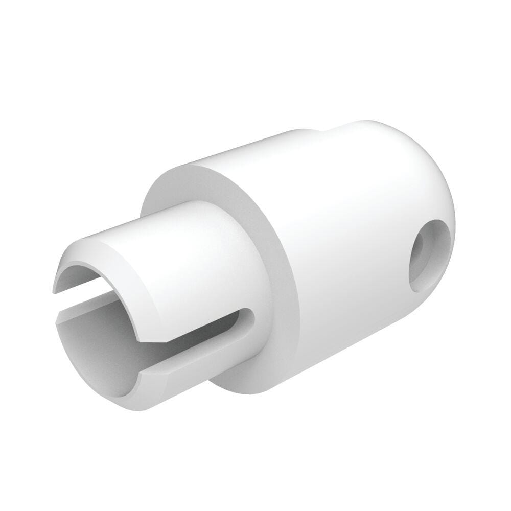 A single green leaf against a white background.