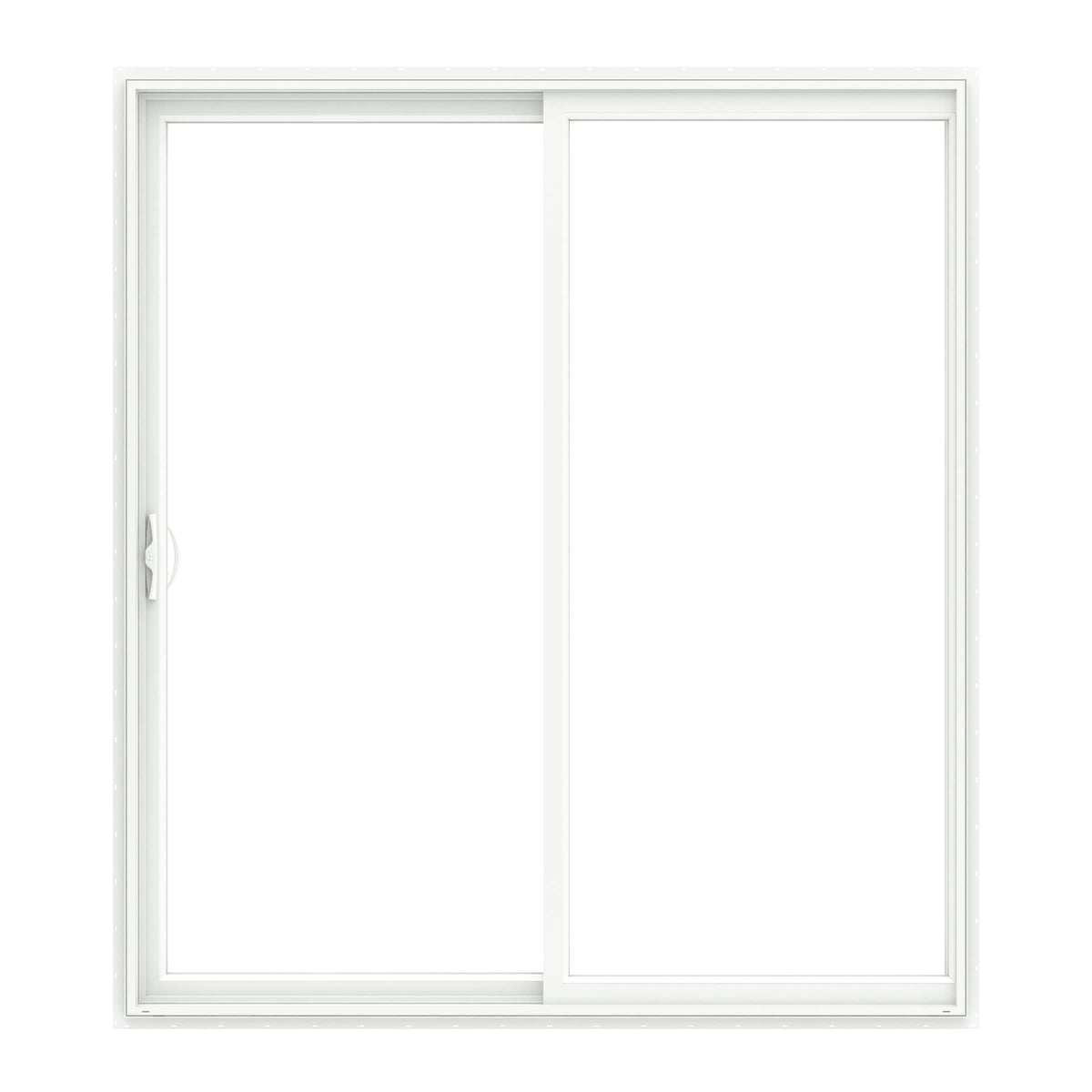 Pella 150 Series West 60-in x 80-in 4-9/16-in Low-E Argon White Vinyl Sliding Universal Double Patio Door