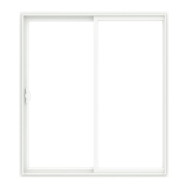 Pella 150 Series West 60-in x 80-in 4-9/16-in Low-E Argon White Vinyl Sliding Universal Double Patio Door