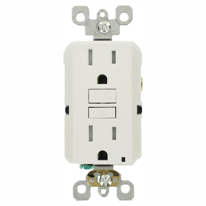 15 Amp Self-Test SmartlockPro Slim Tamper Resistant GFCI Duplex Outlet, White (3-Pack) - Super Arbor