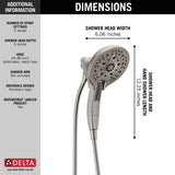 Delta Universal Showering Components Stainless 5-Spray In2ition Dual Shower Head, 1.75 GPM (6.6 LPM)