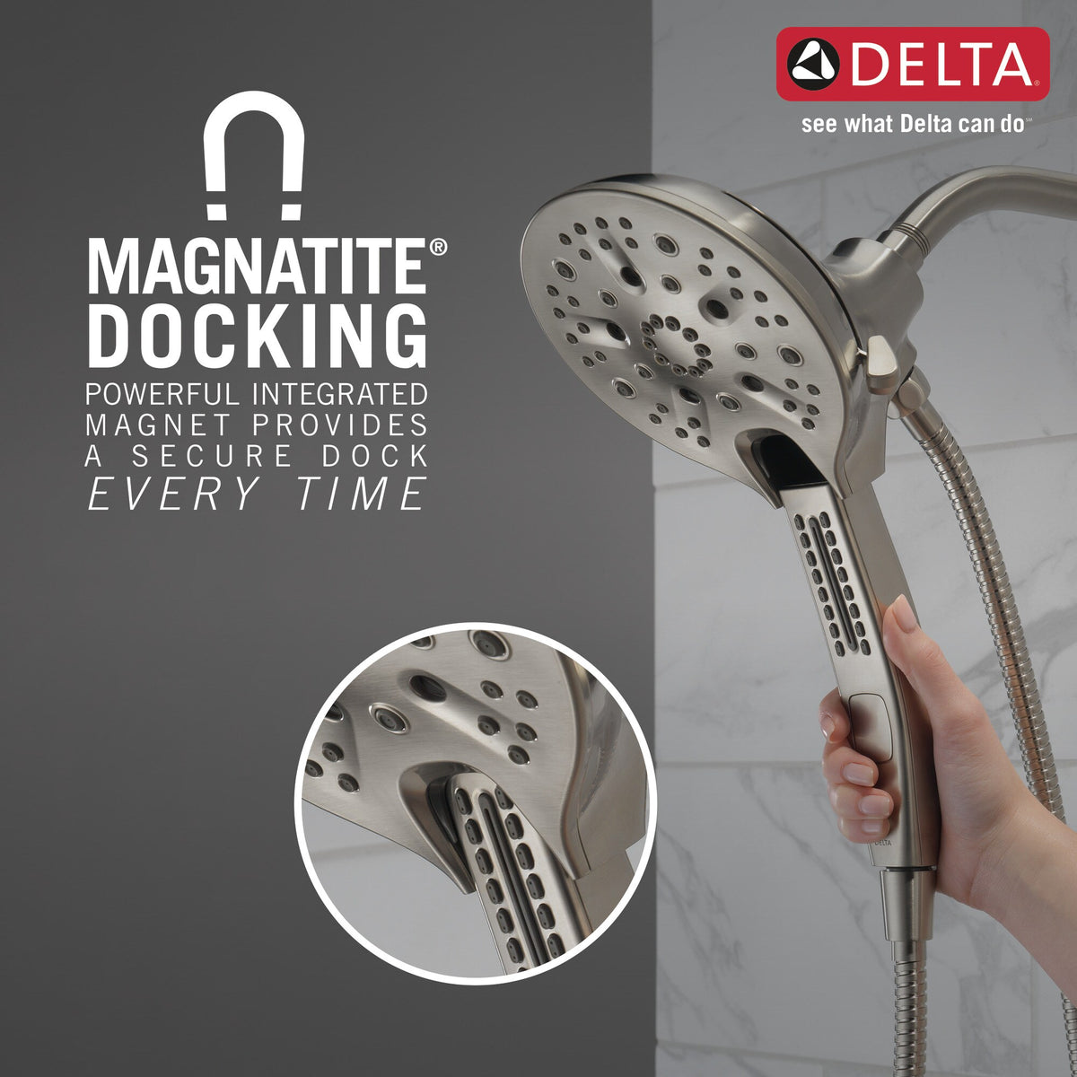 Delta Universal Showering Components Stainless 5-Spray In2ition Dual Shower Head, 1.75 GPM (6.6 LPM)