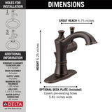 Delta Valdosta Venetian Bronze 1‑Handle Single Hole/4‑in Centerset WaterSense Bathroom Sink Faucet with Drain