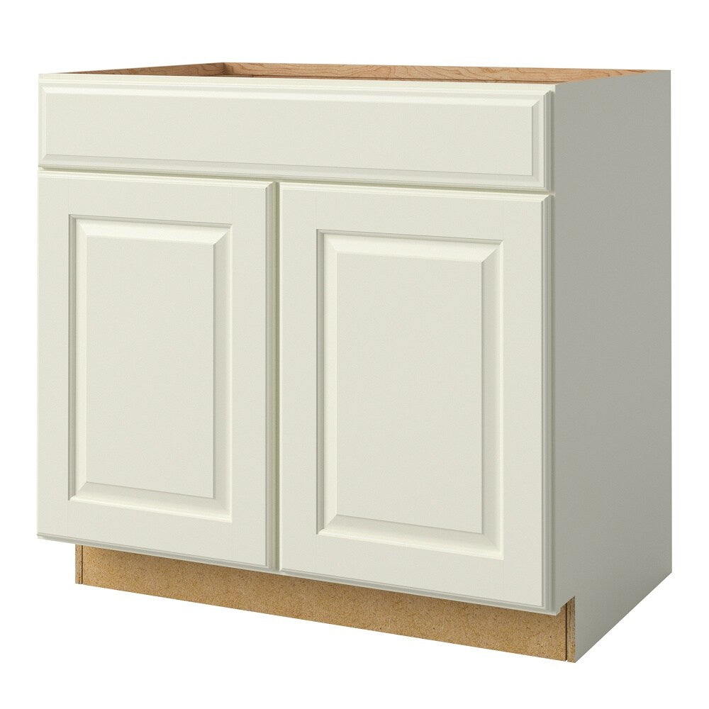 allen + roth Pattingham 36-in W x 34.5-in H x 24-in D Harbor 1-Drawer Base Fully Assembled Cabinet (Raised Panel Slab Door Style)