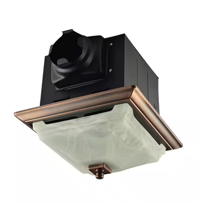 Decorative Oil Rubbed Bronze 110 CFM Ceiling Bath Fan with Light and Glass Globe