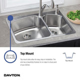 Dayton Drop-In Stainless Steel 17 in. 2-Hole Bar Sink