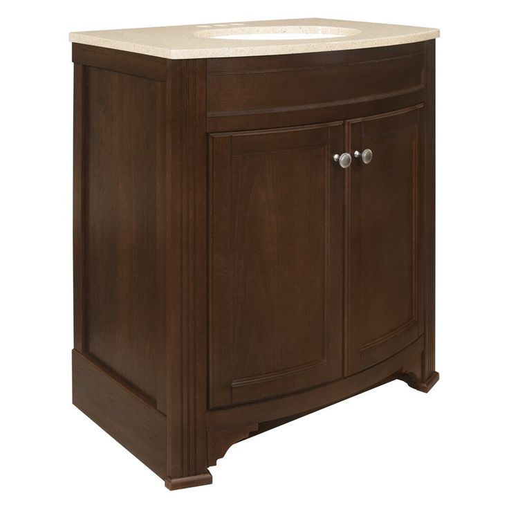 Style Selections Delyse 30.75-in Auburn Single Sink Bathroom Vanity with Cappuccino Solid Surface Top