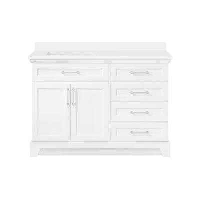 allen + roth Felix 48-in White Undermount Single Sink Bathroom Vanity with White Engineered Stone Top