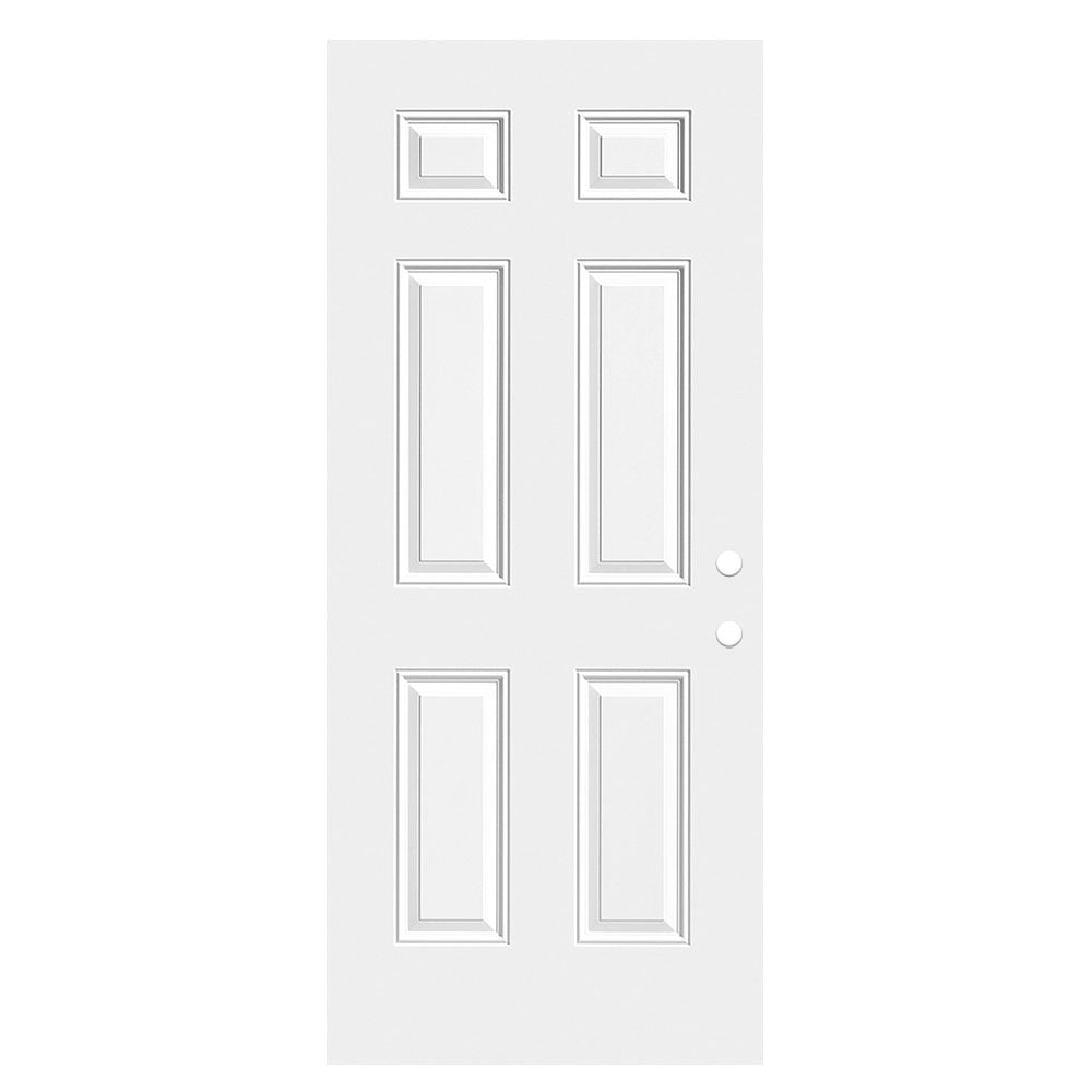 Masonite 34-in x 80-in Steel Universal Reversible Primed White Slab Front Door with Insulating Core