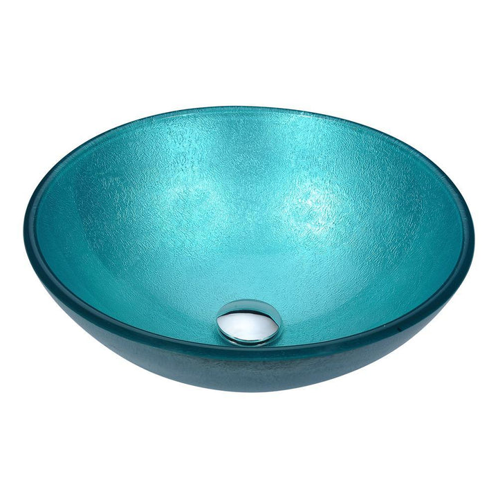 Posh Series Deco-Glass Vessel Sink in Coral Blue - Super Arbor