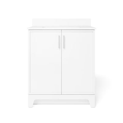 Style Selections Madix 30-in White Undermount Single Sink Bathroom Vanity with White Engineered Stone Top