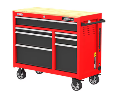 CRAFTSMAN 2000 Series 40.6-in L x 34-in H 7-Drawers Rolling Red Wood Work Bench