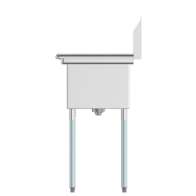 45 in. Freestanding Stainless Steel 2-Hole Triple Bowl Commercial Kitchen Sink