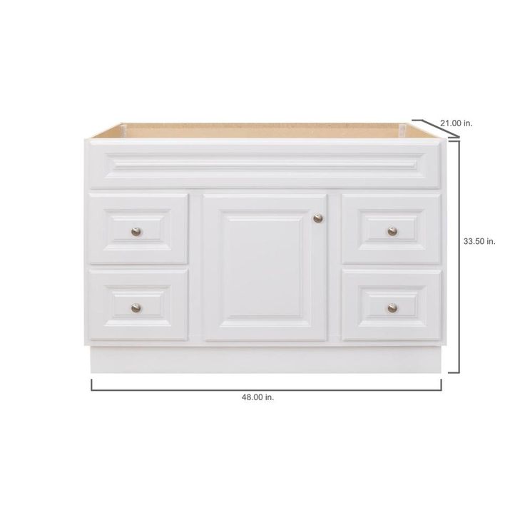 Hampton 48 in. W x 21 in. D x 33.5 in. H Bathroom Vanity Cabinet Only in White