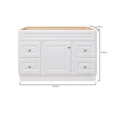 Hampton 48 in. W x 21 in. D x 33.5 in. H Bathroom Vanity Cabinet Only in White