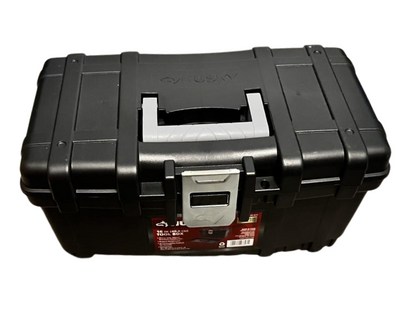 Husky 16 in. Plastic Portable Tool Box with Metal Latches in Black