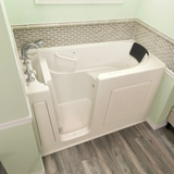 American Standard Gelcoat Premium Series 60 in. Left-Hand Walk-In Whirlpool and Air Bathtub in White