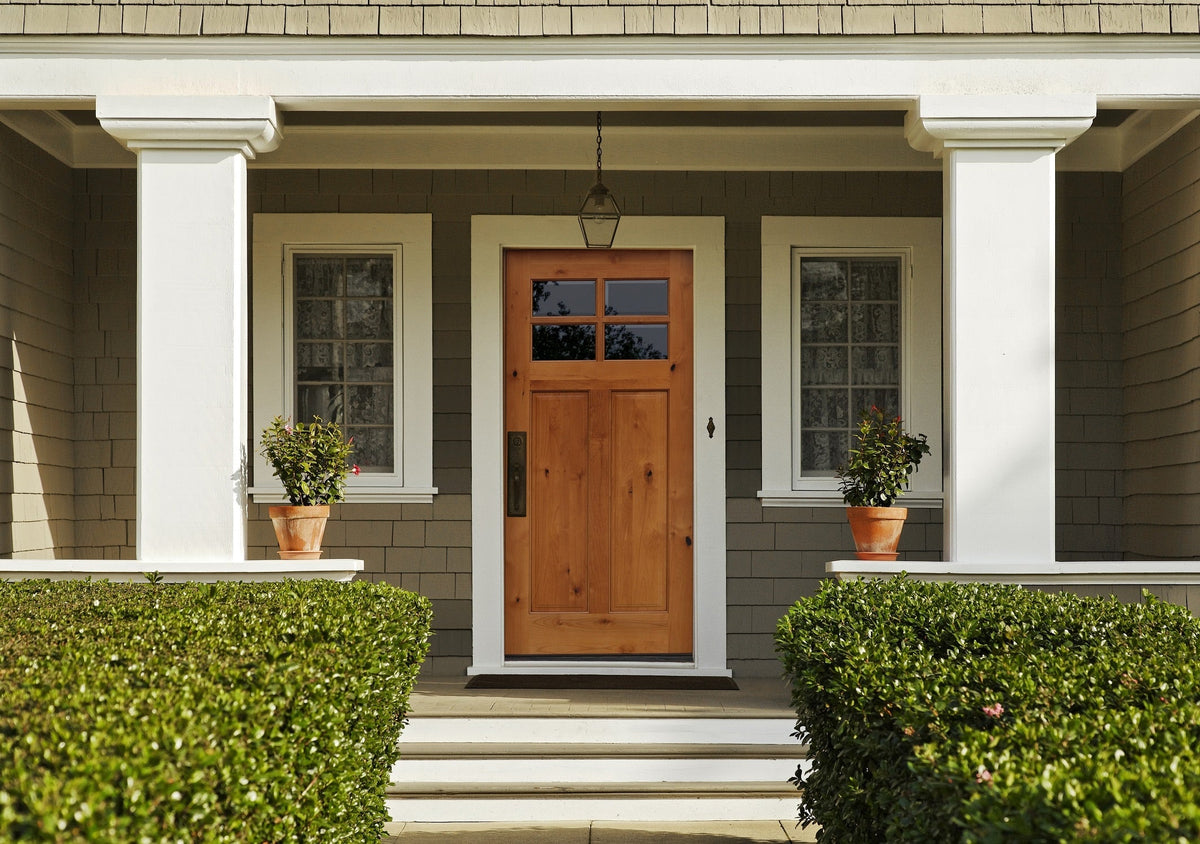 Creative Entryways 36-in x 80-in Craftsman Wood Front Door with Decorative Glass