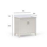 Style Selections Alaia 36-in Muse Gray Undermount Single Sink Bathroom Vanity with White Engineered Stone Top