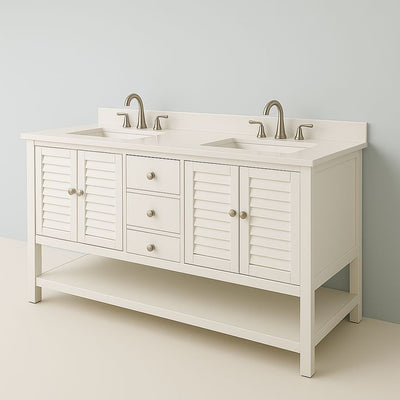 Home Decorators Collection Grace 72-Inch Double Sink Bathroom Vanity in White with Cultured Marble Top