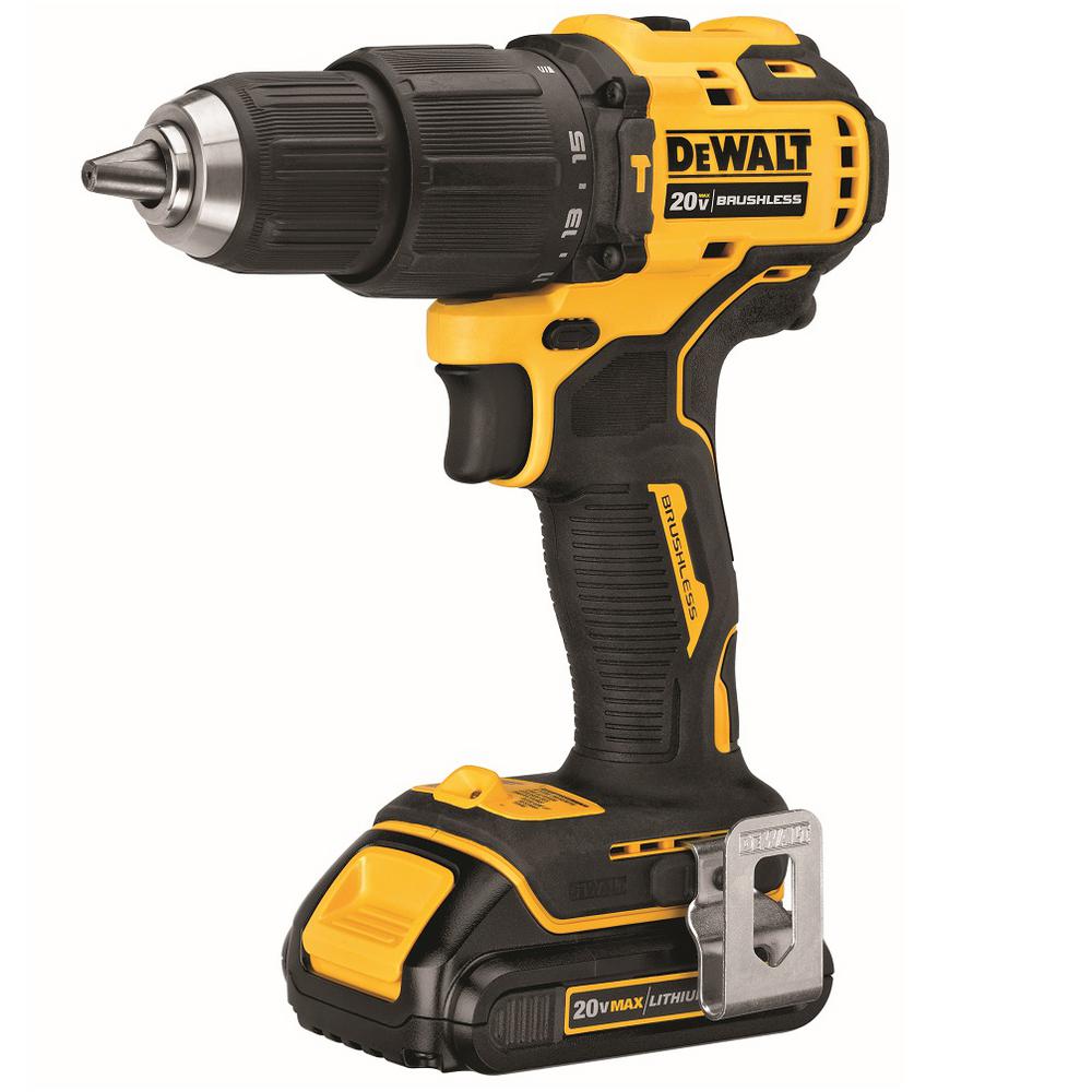 ATOMIC 20-Volt MAX Lithium-Ion Cordless Brushless 1/2 in. Compact Hammer Drill Kit w/BONUS 20-Volt Li-Ion Battery 5.0 Ah
