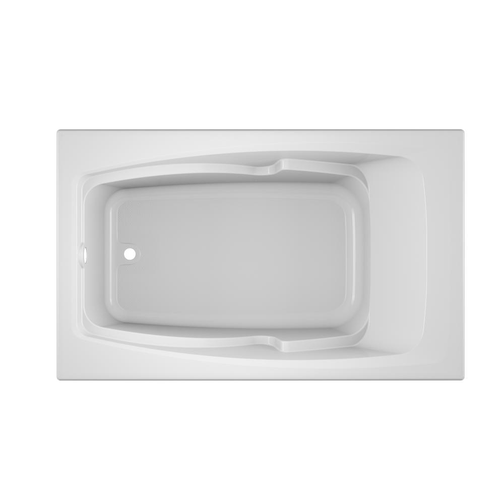 CETRA 60 in. x 36 in. Acrylic Rectangular Drop-In Reversible Soaking Bathtub in White - Super Arbor