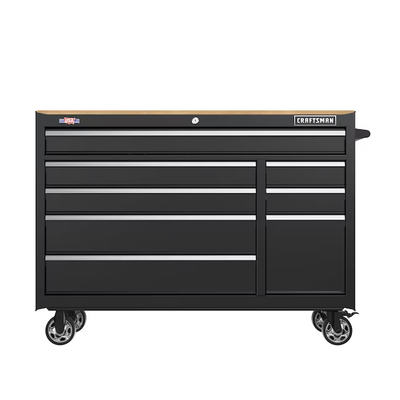 CRAFTSMAN 51.2-in L x 37.5-in H 8-Drawers Rolling Black Wood Work Bench